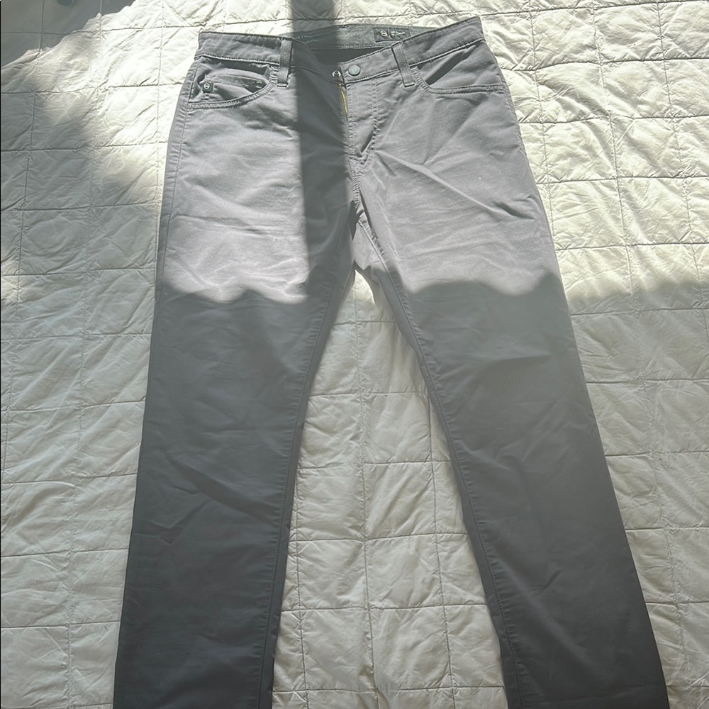 Ag Adriano Goldschmied Gray Chinos Two-Tone Design